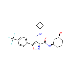 O=C(N[C@@H]1CCC[C@H](O)C1)c1noc(-c2ccc(C(F)(F)F)cc2)c1CNC1CCC1 ZINC000071317457