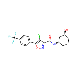 O=C(N[C@@H]1CCC[C@H](O)C1)c1noc(-c2ccc(C(F)(F)F)cc2)c1Cl ZINC000066065917