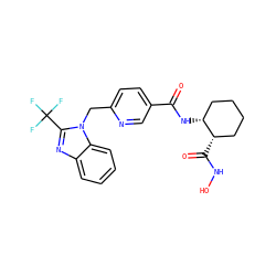 O=C(N[C@@H]1CCCC[C@@H]1C(=O)NO)c1ccc(Cn2c(C(F)(F)F)nc3ccccc32)nc1 ZINC000072127911