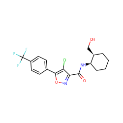 O=C(N[C@@H]1CCCC[C@@H]1CO)c1noc(-c2ccc(C(F)(F)F)cc2)c1Cl ZINC000066099091