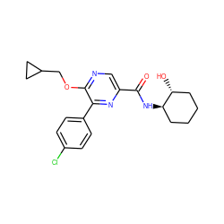 O=C(N[C@@H]1CCCC[C@H]1O)c1cnc(OCC2CC2)c(-c2ccc(Cl)cc2)n1 ZINC000103247955