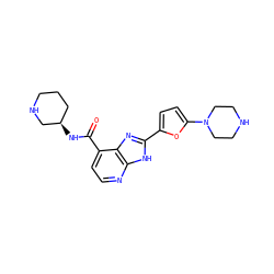 O=C(N[C@@H]1CCCNC1)c1ccnc2[nH]c(-c3ccc(N4CCNCC4)o3)nc12 ZINC000143645105