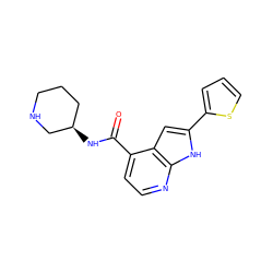 O=C(N[C@@H]1CCCNC1)c1ccnc2[nH]c(-c3cccs3)cc12 ZINC000145285326