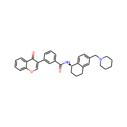 O=C(N[C@@H]1CCCc2cc(CN3CCCCC3)ccc21)c1cccc(-c2coc3ccccc3c2=O)c1 ZINC000072127820