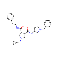 O=C(N[C@@H]1CCN(Cc2ccccc2)C1)[C@@H]1CN(CC2CC2)C[C@@H]1C(=O)NCCc1ccccc1 ZINC000084705924