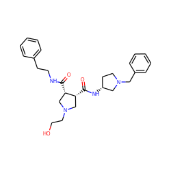 O=C(N[C@@H]1CCN(Cc2ccccc2)C1)[C@@H]1CN(CCO)C[C@@H]1C(=O)NCCc1ccccc1 ZINC000084705932