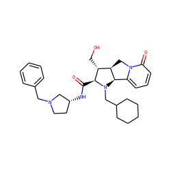 O=C(N[C@@H]1CCN(Cc2ccccc2)C1)[C@H]1[C@H](CO)[C@H]2Cn3c(cccc3=O)[C@H]2N1CC1CCCCC1 ZINC000044416882