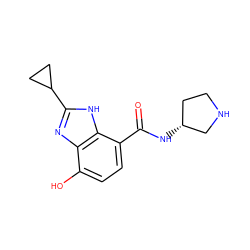 O=C(N[C@@H]1CCNC1)c1ccc(O)c2nc(C3CC3)[nH]c12 ZINC000118669960