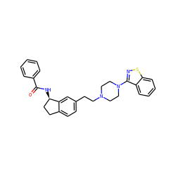 O=C(N[C@@H]1CCc2ccc(CCN3CCN(c4nsc5ccccc45)CC3)cc21)c1ccccc1 ZINC000029038611