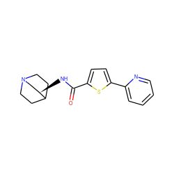 O=C(N[C@@H]1CN2CCC1CC2)c1ccc(-c2ccccn2)s1 ZINC000028461195