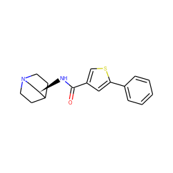 O=C(N[C@@H]1CN2CCC1CC2)c1csc(-c2ccccc2)c1 ZINC000028521325