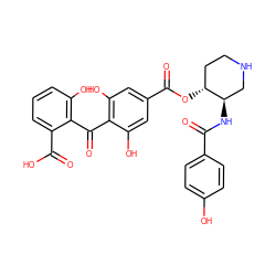 O=C(N[C@@H]1CNCC[C@H]1OC(=O)c1cc(O)c(C(=O)c2c(O)cccc2C(=O)O)c(O)c1)c1ccc(O)cc1 ZINC000014944048