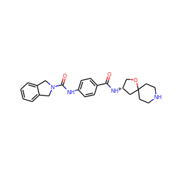 O=C(N[C@@H]1COC2(CCNCC2)C1)c1ccc(NC(=O)N2Cc3ccccc3C2)cc1 ZINC000166406600