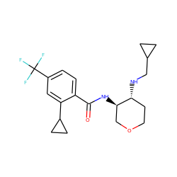 O=C(N[C@@H]1COCC[C@H]1NCC1CC1)c1ccc(C(F)(F)F)cc1C1CC1 ZINC000145060939