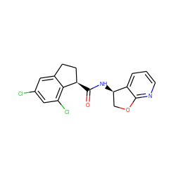 O=C(N[C@@H]1COc2ncccc21)[C@@H]1CCc2cc(Cl)cc(Cl)c21 ZINC000144940190