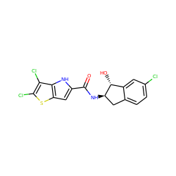 O=C(N[C@@H]1Cc2ccc(Cl)cc2[C@H]1O)c1cc2sc(Cl)c(Cl)c2[nH]1 ZINC000036177553