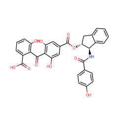 O=C(N[C@@H]1c2ccccc2C[C@H]1OC(=O)c1cc(O)c(C(=O)c2c(O)cccc2C(=O)O)c(O)c1)c1ccc(O)cc1 ZINC000001541643