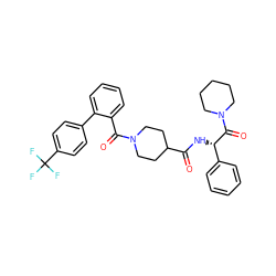 O=C(N[C@H](C(=O)N1CCCCC1)c1ccccc1)C1CCN(C(=O)c2ccccc2-c2ccc(C(F)(F)F)cc2)CC1 ZINC000036184489