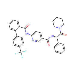 O=C(N[C@H](C(=O)N1CCCCC1)c1ccccc1)c1ccc(NC(=O)c2ccccc2-c2ccc(C(F)(F)F)cc2)nc1 ZINC000036184487