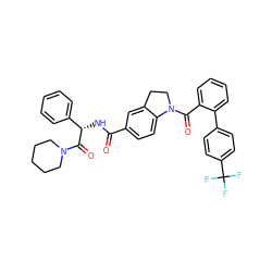 O=C(N[C@H](C(=O)N1CCCCC1)c1ccccc1)c1ccc2c(c1)CCN2C(=O)c1ccccc1-c1ccc(C(F)(F)F)cc1 ZINC000036184501