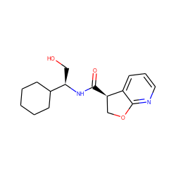 O=C(N[C@H](CO)C1CCCCC1)[C@@H]1COc2ncccc21 ZINC000205612604