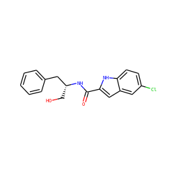 O=C(N[C@H](CO)Cc1ccccc1)c1cc2cc(Cl)ccc2[nH]1 ZINC000013780549