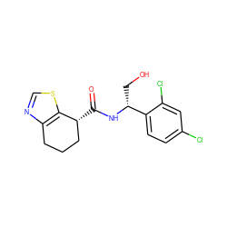 O=C(N[C@H](CO)c1ccc(Cl)cc1Cl)[C@@H]1CCCc2ncsc21 ZINC000220892133