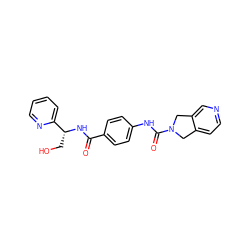 O=C(N[C@H](CO)c1ccccn1)c1ccc(NC(=O)N2Cc3ccncc3C2)cc1 ZINC000167515753