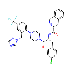 O=C(N[C@H](Cc1ccc(Cl)cc1)C(=O)N1CCN(c2ccc(C(F)(F)F)cc2Cn2cncn2)CC1)[C@H]1Cc2ccccc2CN1 ZINC000027215891