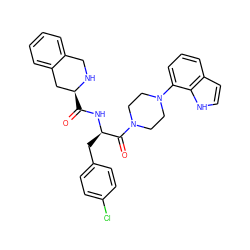 O=C(N[C@H](Cc1ccc(Cl)cc1)C(=O)N1CCN(c2cccc3cc[nH]c23)CC1)[C@H]1Cc2ccccc2CN1 ZINC000028528420