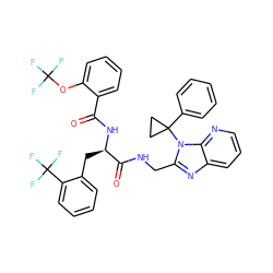 O=C(N[C@H](Cc1ccccc1C(F)(F)F)C(=O)NCc1nc2cccnc2n1C1(c2ccccc2)CC1)c1ccccc1OC(F)(F)F ZINC000029039521