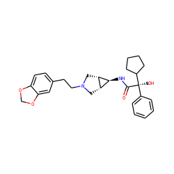 O=C(N[C@H]1[C@@H]2CN(CCc3ccc4c(c3)OCO4)C[C@@H]21)[C@](O)(c1ccccc1)C1CCCC1 ZINC000101122886