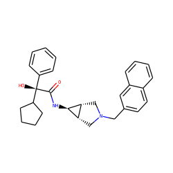 O=C(N[C@H]1[C@@H]2CN(Cc3ccc4ccccc4c3)C[C@@H]21)[C@@](O)(c1ccccc1)C1CCCC1 ZINC000101122890