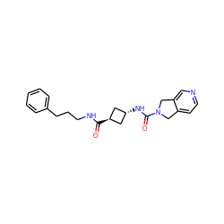 O=C(N[C@H]1C[C@H](C(=O)NCCCc2ccccc2)C1)N1Cc2ccncc2C1 ZINC001772588933