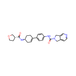 O=C(N[C@H]1CC=C(c2ccc(NC(=O)N3Cc4ccncc4C3)cc2)CC1)[C@@H]1CCOC1 ZINC000166348808