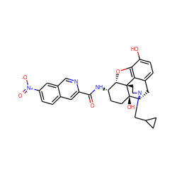 O=C(N[C@H]1CC[C@@]2(O)[C@H]3Cc4ccc(O)c5c4[C@@]2(CCN3CC2CC2)[C@H]1O5)c1cc2ccc([N+](=O)[O-])cc2cn1 ZINC000299870065
