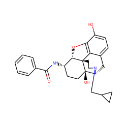 O=C(N[C@H]1CC[C@@]2(O)[C@H]3Cc4ccc(O)c5c4[C@@]2(CCN3CC2CC2)[C@H]1O5)c1ccccc1 ZINC000029133281