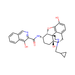 O=C(N[C@H]1CC[C@@]2(O)[C@H]3Cc4ccc(O)c5c4[C@@]2(CCN3CC2CC2)[C@H]1O5)c1ncc2ccccc2c1O ZINC000096910463