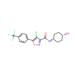 O=C(N[C@H]1CC[C@@H](O)CC1)c1noc(-c2ccc(C(F)(F)F)cc2)c1Cl ZINC000116853991