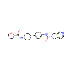 O=C(N[C@H]1CC[C@H](c2ccc(NC(=O)N3Cc4ccncc4C3)cc2)CC1)[C@H]1CCCO1 ZINC000166145069