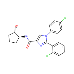 O=C(N[C@H]1CCC[C@@H]1O)c1cn(-c2ccc(Cl)cc2)c(-c2ccccc2Cl)n1 ZINC000028702504