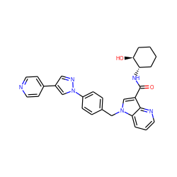 O=C(N[C@H]1CCCC[C@@H]1O)c1cn(Cc2ccc(-n3cc(-c4ccncc4)cn3)cc2)c2cccnc12 ZINC000653783788