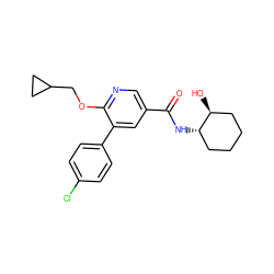 O=C(N[C@H]1CCCC[C@@H]1O)c1cnc(OCC2CC2)c(-c2ccc(Cl)cc2)c1 ZINC000103247945