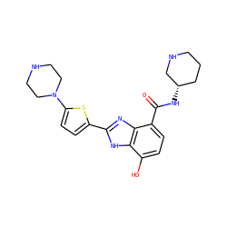 O=C(N[C@H]1CCCNC1)c1ccc(O)c2[nH]c(-c3ccc(N4CCNCC4)s3)nc12 ZINC000118662836