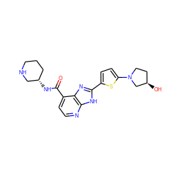 O=C(N[C@H]1CCCNC1)c1ccnc2[nH]c(-c3ccc(N4CC[C@@H](O)C4)s3)nc12 ZINC000143704354