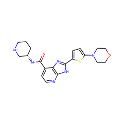 O=C(N[C@H]1CCCNC1)c1ccnc2[nH]c(-c3ccc(N4CCOCC4)s3)nc12 ZINC000143181265