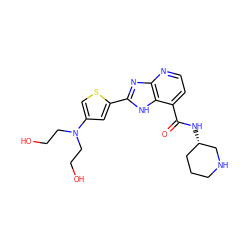 O=C(N[C@H]1CCCNC1)c1ccnc2nc(-c3cc(N(CCO)CCO)cs3)[nH]c12 ZINC000145314757