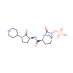 O=C(N[C@H]1CCN(C2CCNCC2)C1=O)[C@@H]1CC[C@@H]2CN1C(=O)N2OS(=O)(=O)O ZINC000096168580