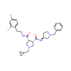 O=C(N[C@H]1CCN(Cc2ccccc2)C1)[C@@H]1CN(CC2CC2)C[C@@H]1C(=O)NCCc1ccc(Cl)cc1Cl ZINC000084729438