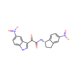 O=C(N[C@H]1CCc2cc([N+](=O)[O-])ccc21)C(=O)c1c[nH]c2ccc([N+](=O)[O-])cc12 ZINC000040429958